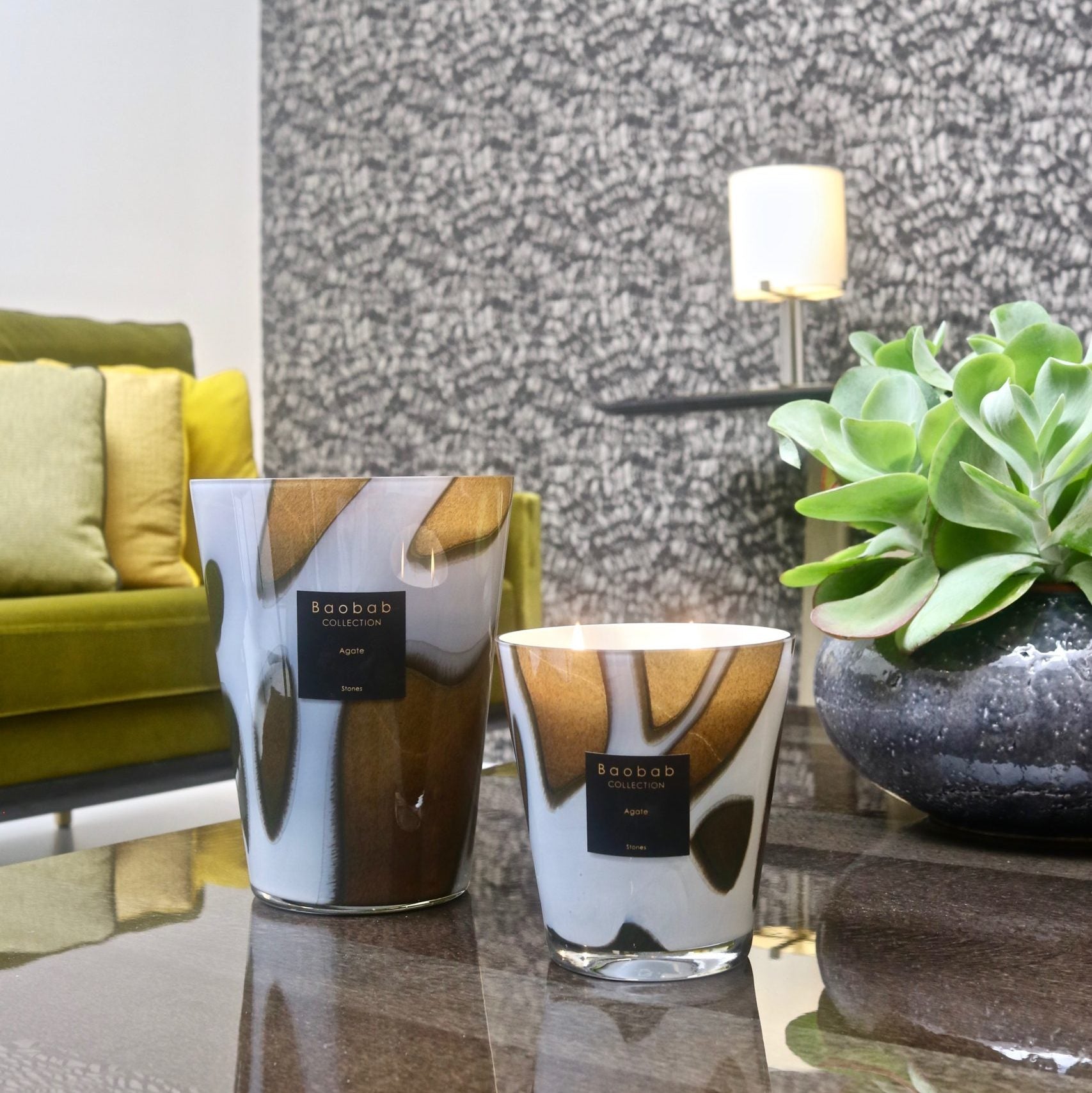 Bougie Stones - Agate MAX10 - Carré Lumière