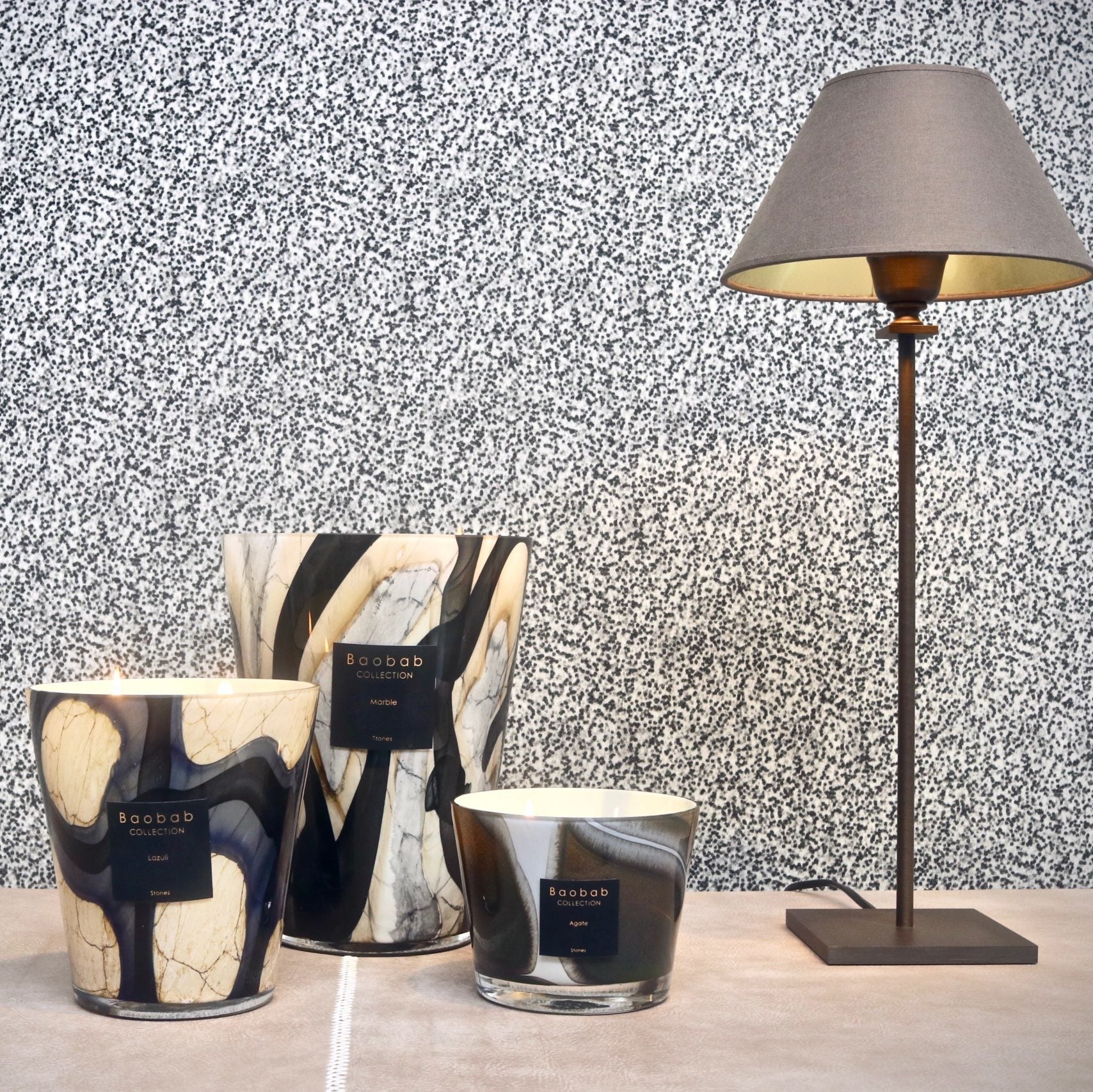 Bougie Stones - Lazuli MAX10 - Carré Lumière