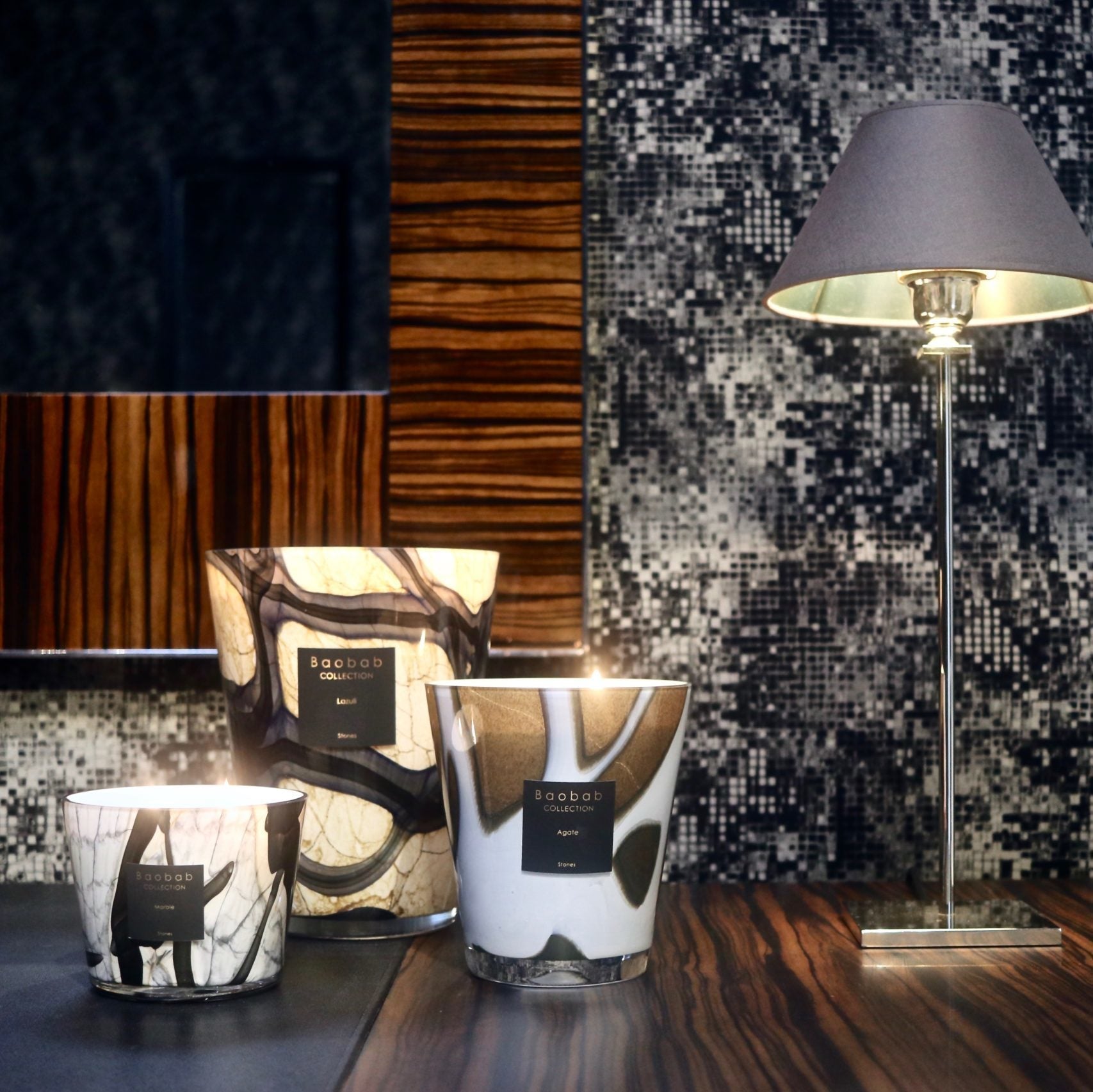 Bougie Stones - Lazuli MAX10 - Carré Lumière