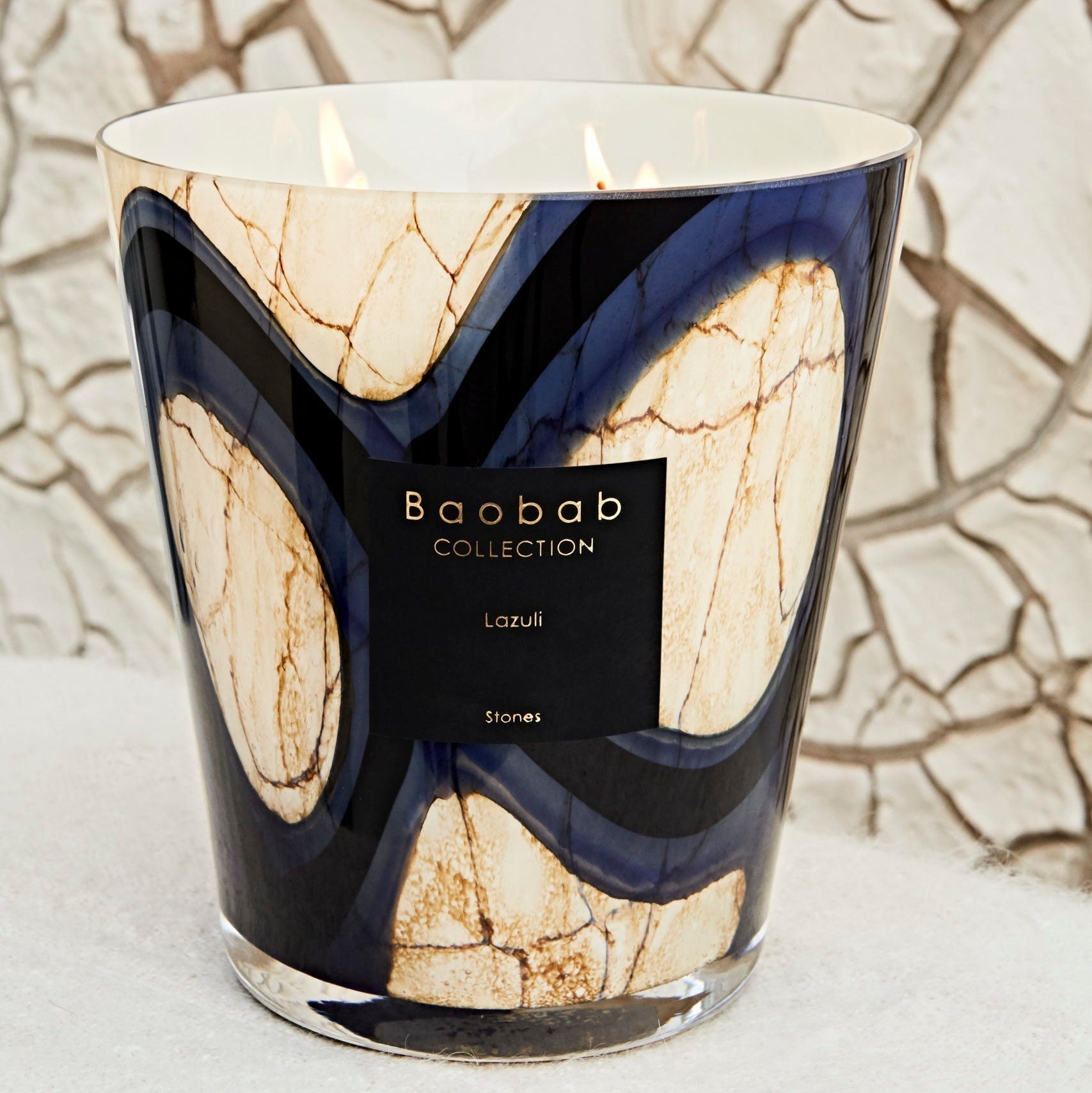 Bougie Stones - Lazuli MAX35 - Carré Lumière