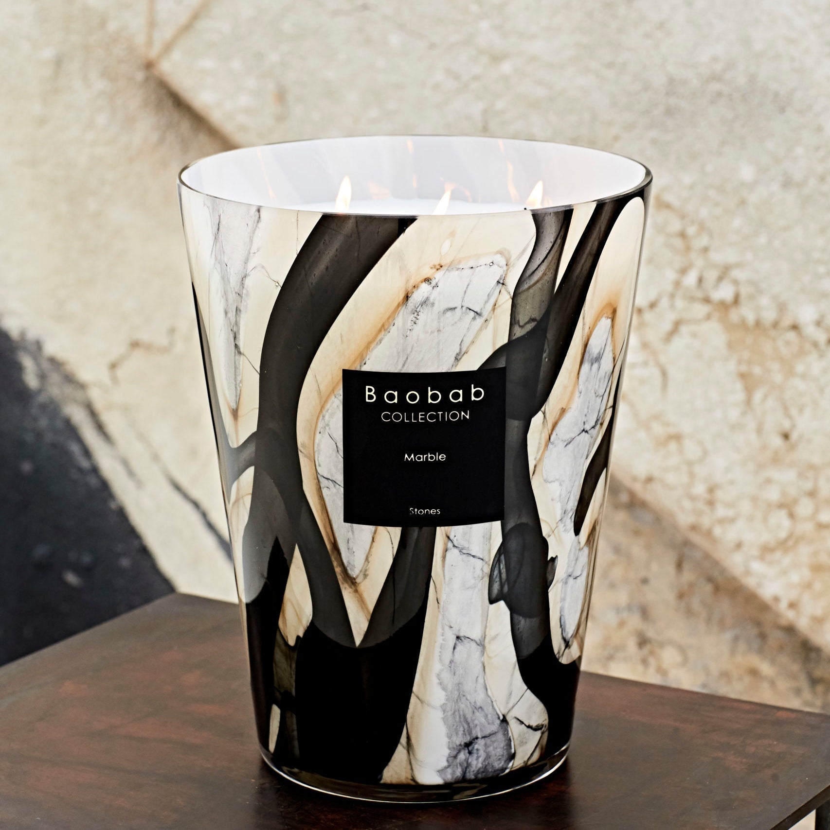 Bougie Stones - Marble MAX10 - Carré Lumière