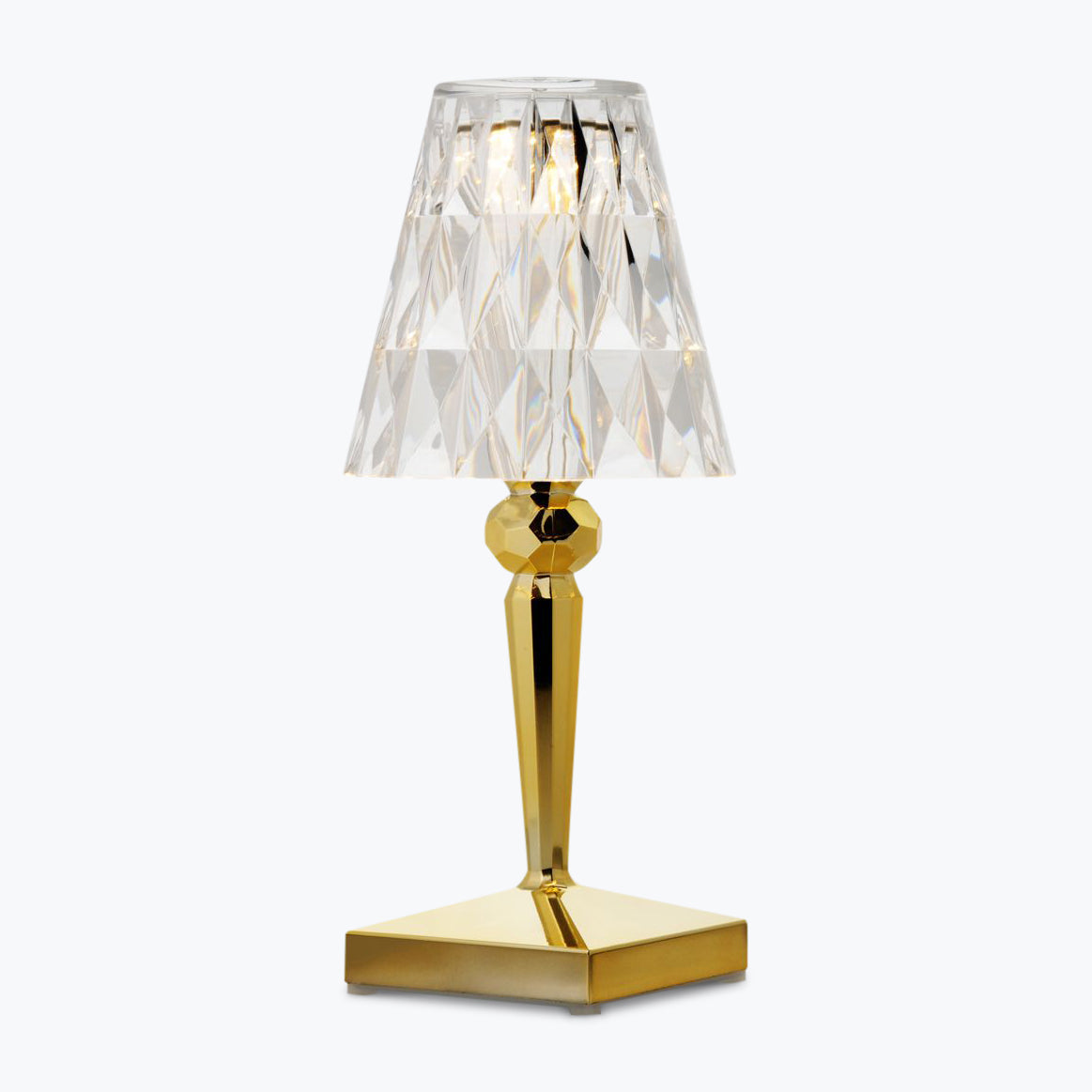 Lampe de table Battery pied métallisé - Carré Lumière