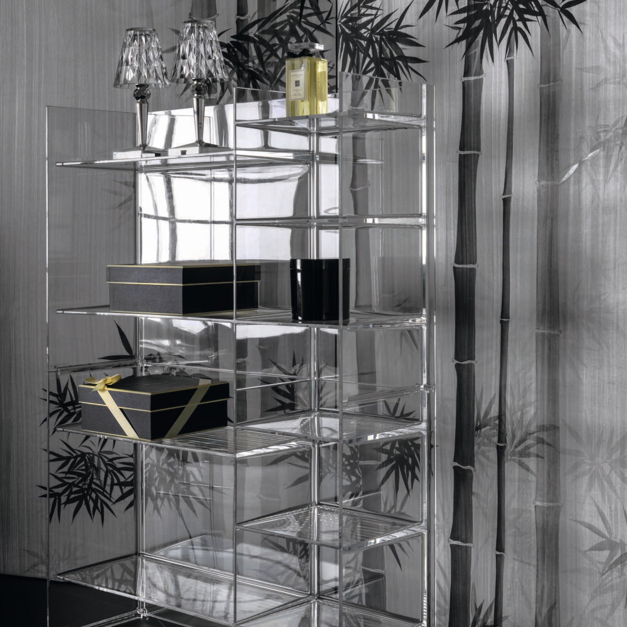 Lampe de table Battery pied métallisé - Carré Lumière