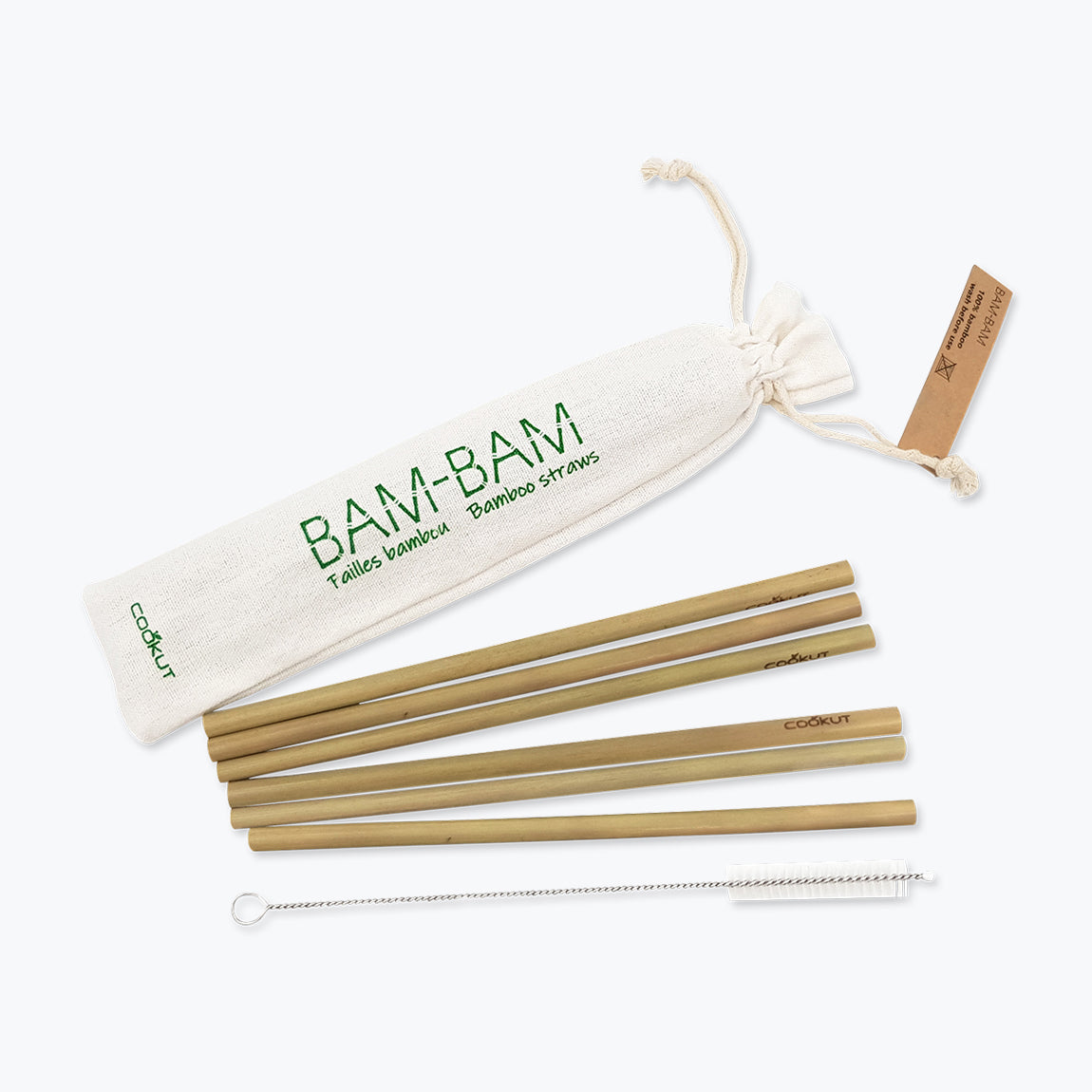 Pailles en bambou réutilisables - Carré Lumière