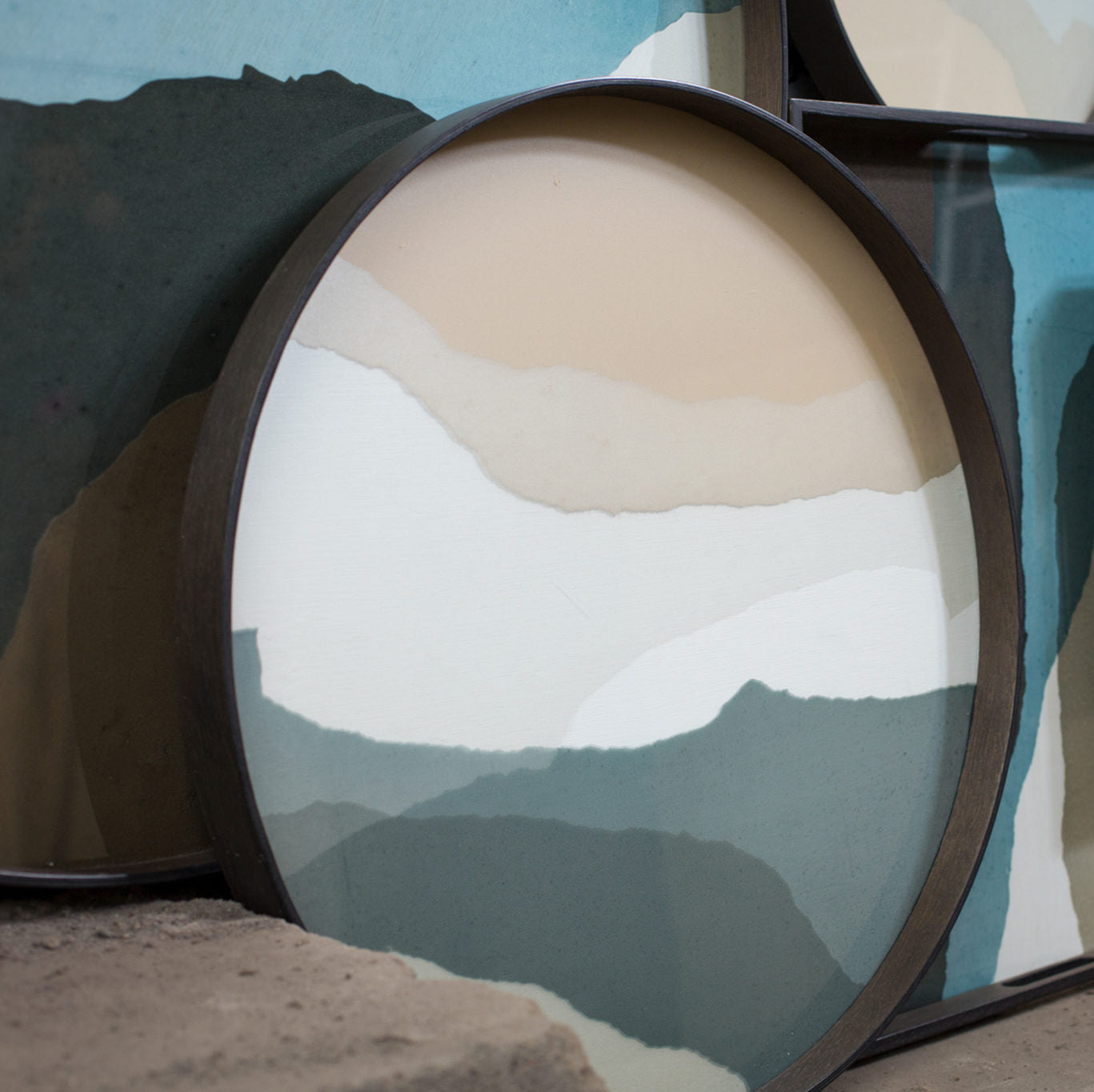 Plateau rond en verre - taille XL - Carré Lumière