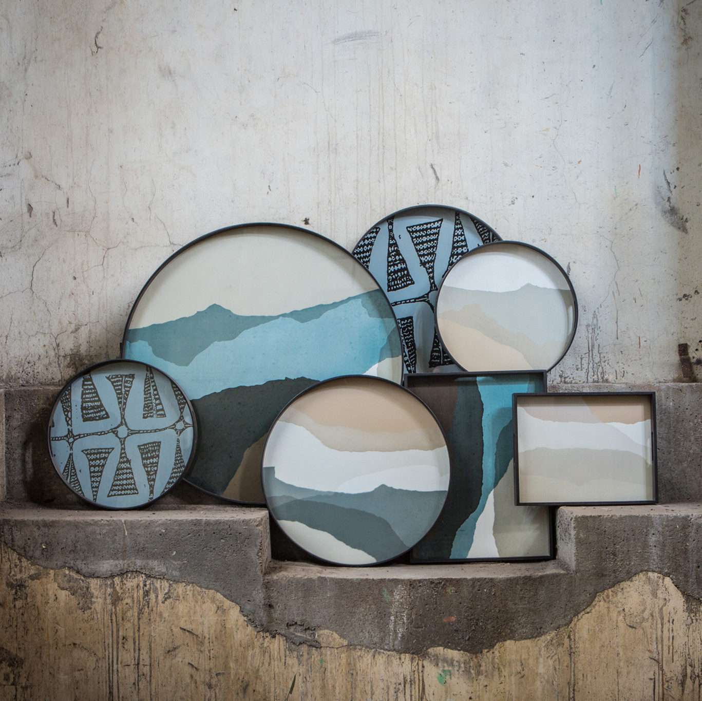 Plateau rond en verre - taille XL - Carré Lumière