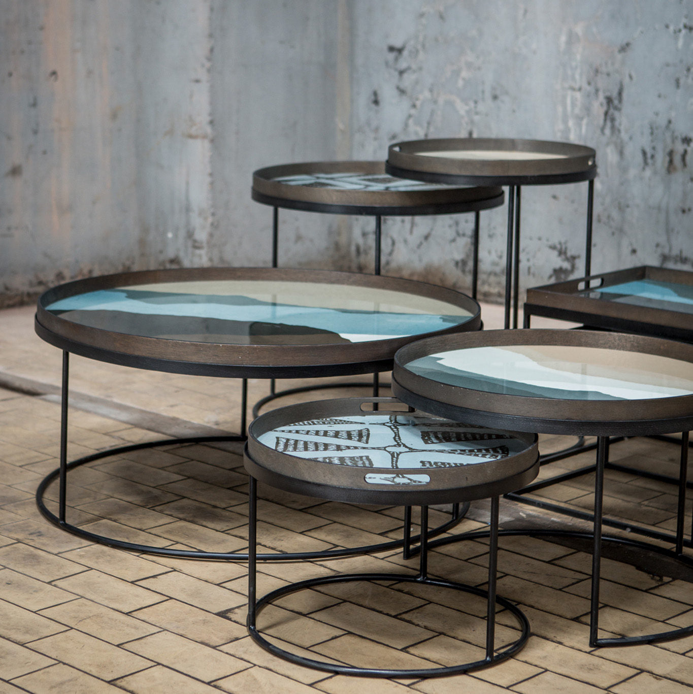 Plateau rond en verre - taille XL - Carré Lumière