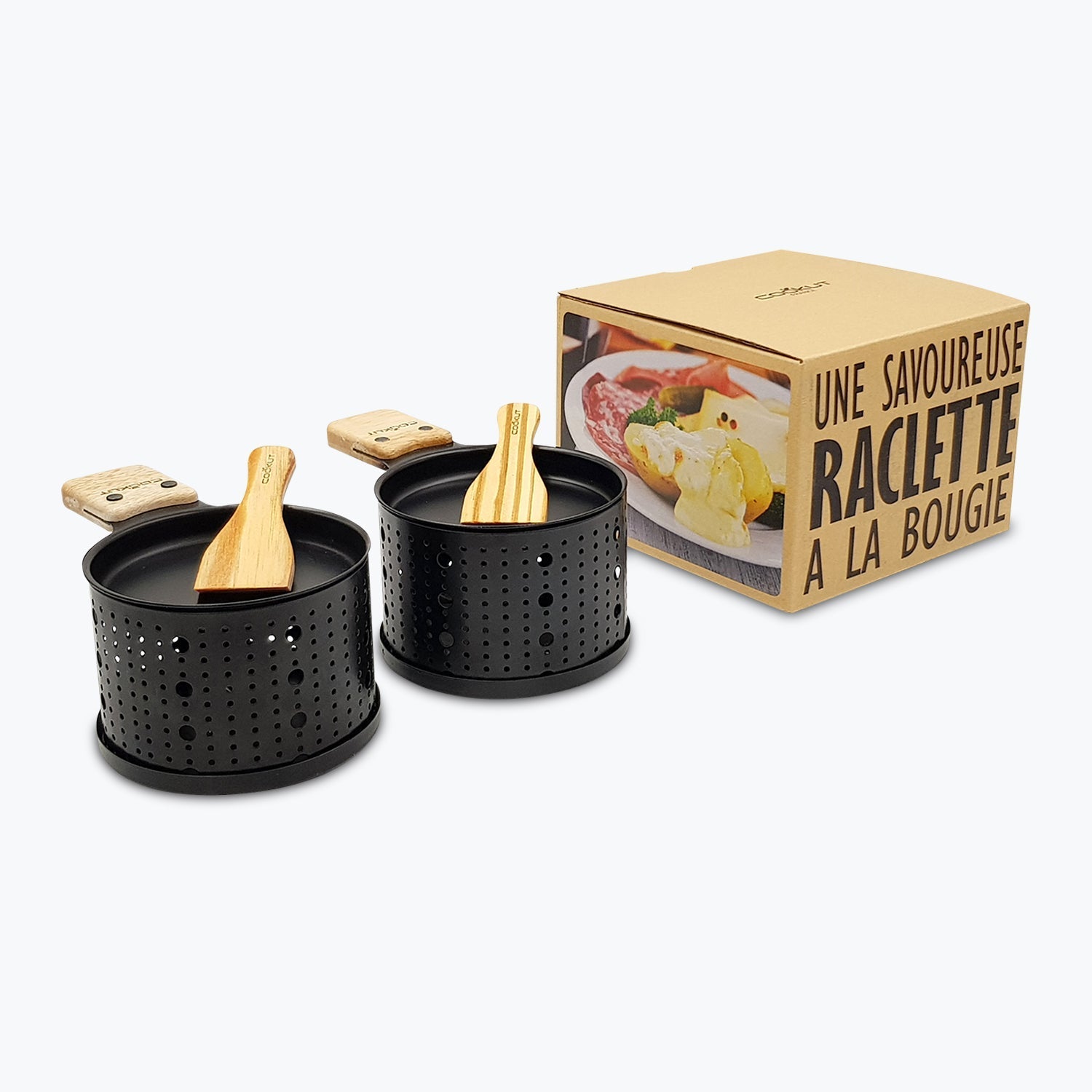 Raclette à la bougie Cookut - Set 2 ou 4 personnes - Noir