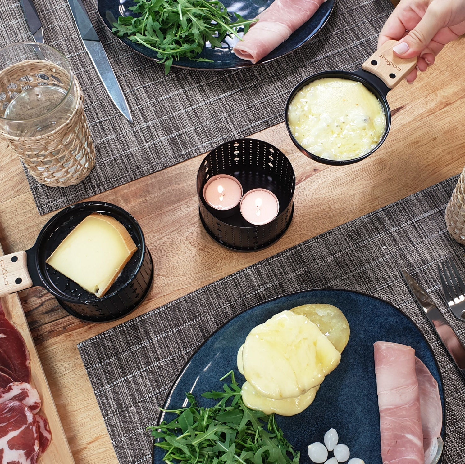 Raclette à la bougie - set de 2 - Carré Lumière