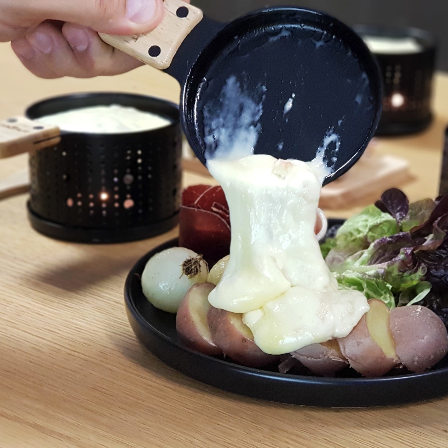 Raclette à la bougie - set de 2 - Carré Lumière