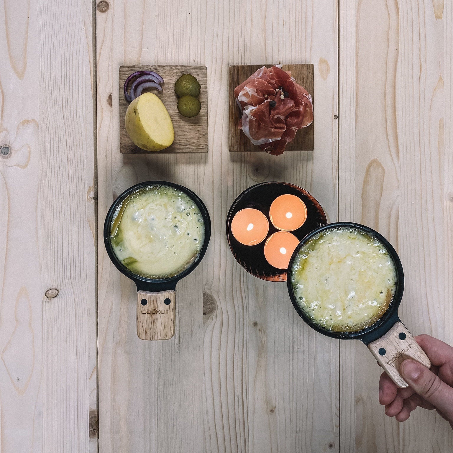 Raclette à la bougie - set de 2 - Carré Lumière