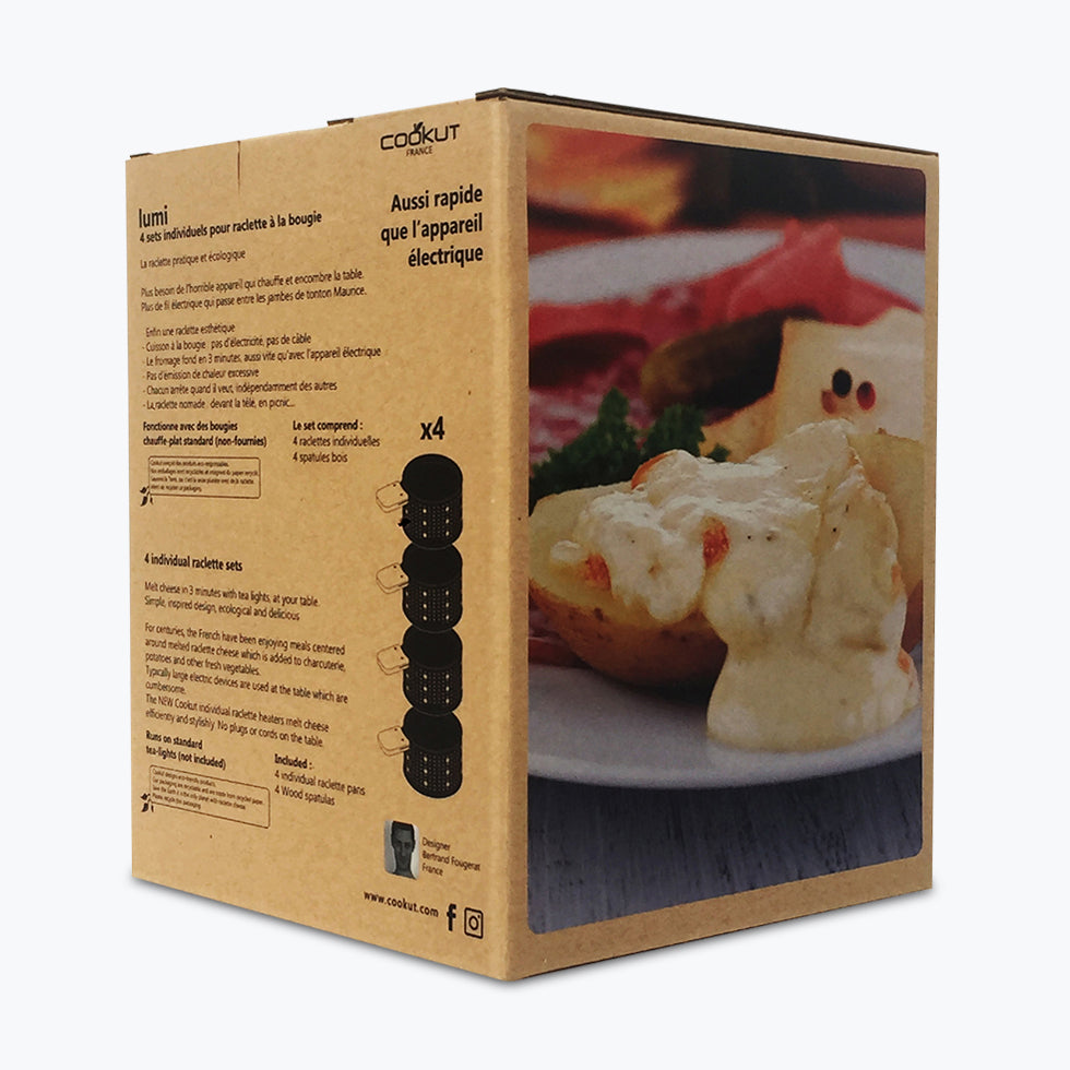 Raclette à la bougie - set de 4 - Carré Lumière