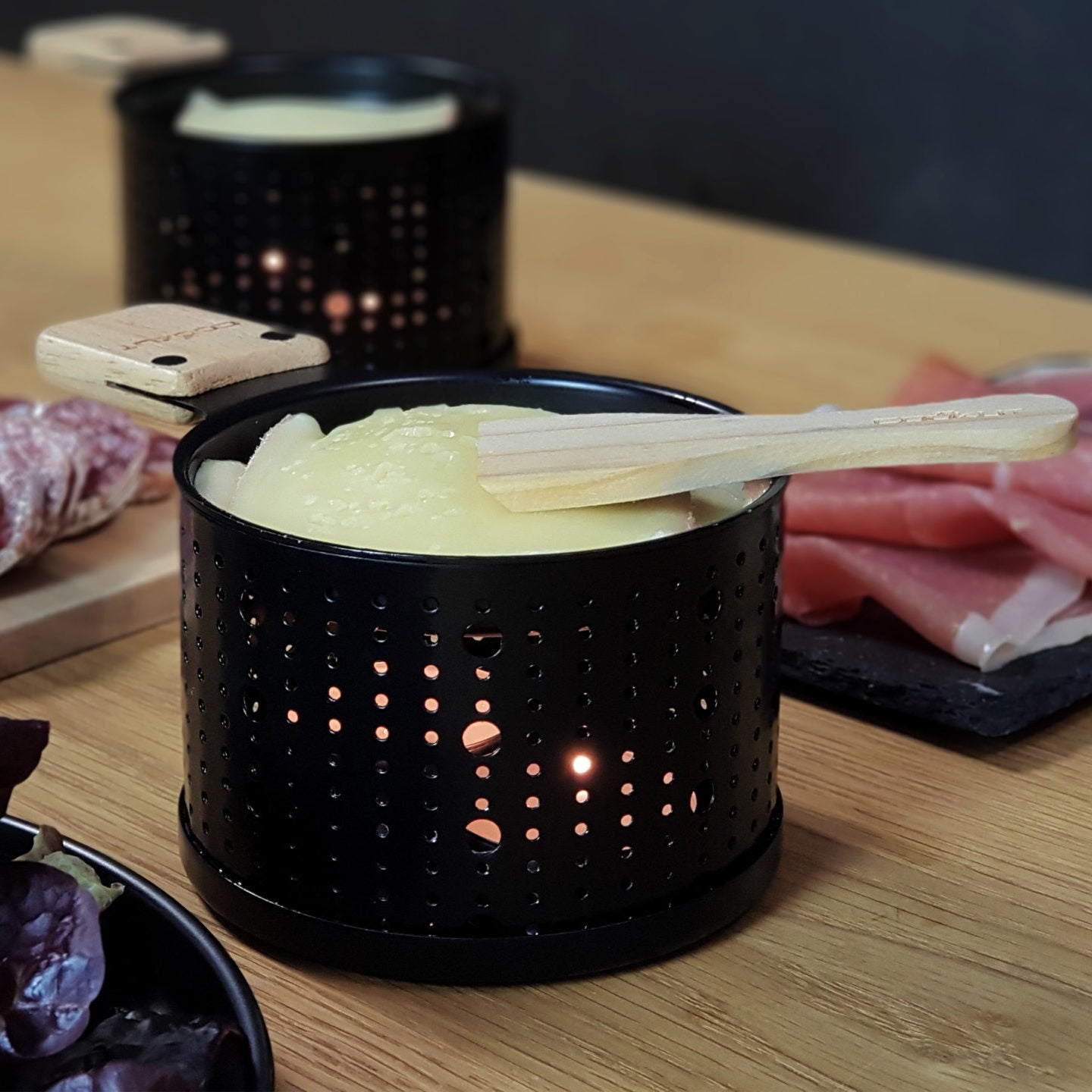 Raclette à la bougie - set de 4 - Carré Lumière