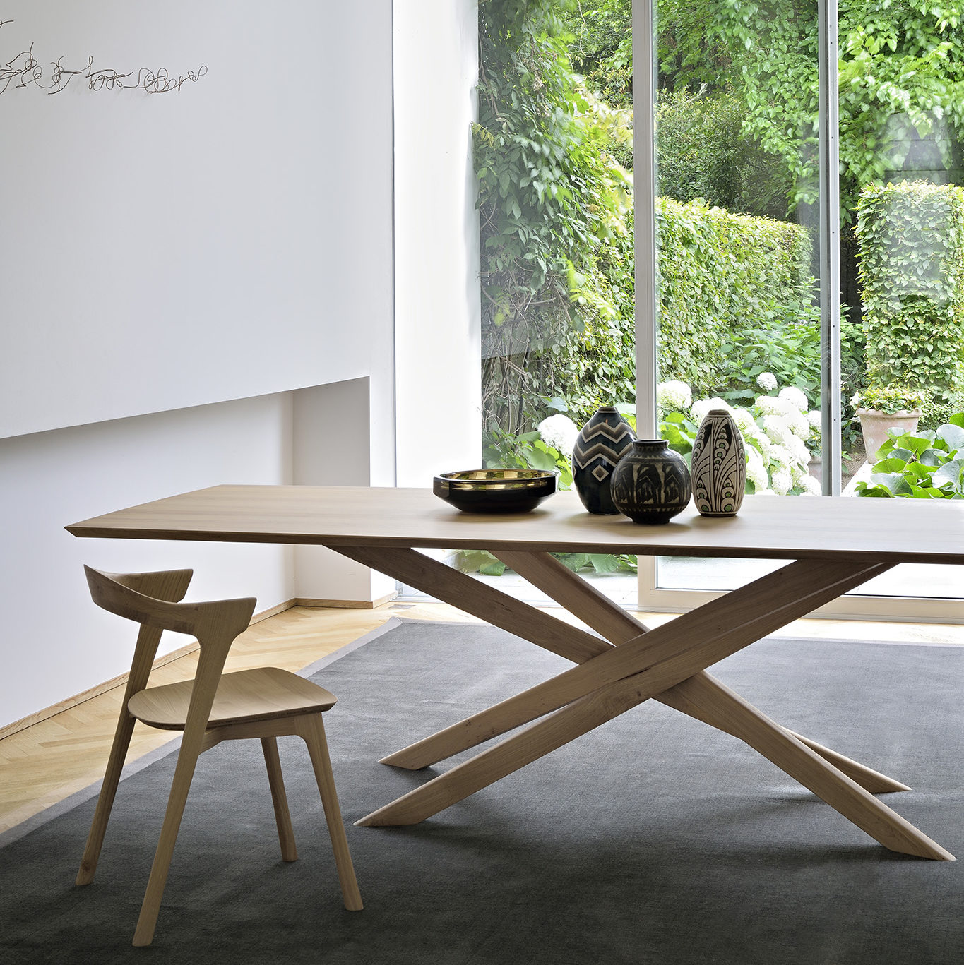Table de repas Mikado rectangulaire en chêne 240cm - Carré Lumière