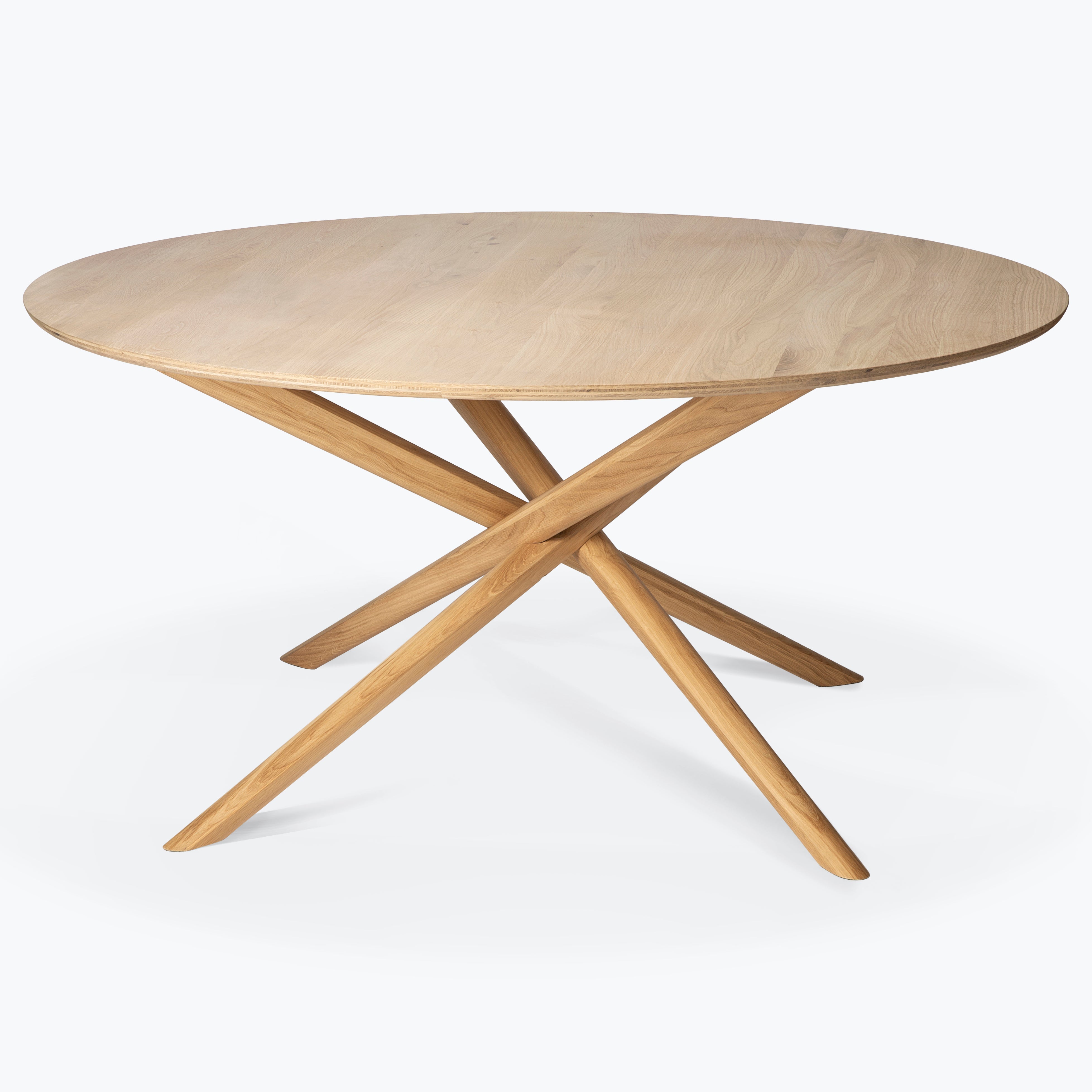 Table de repas Mikado ronde en chêne 150cm - Carré Lumière