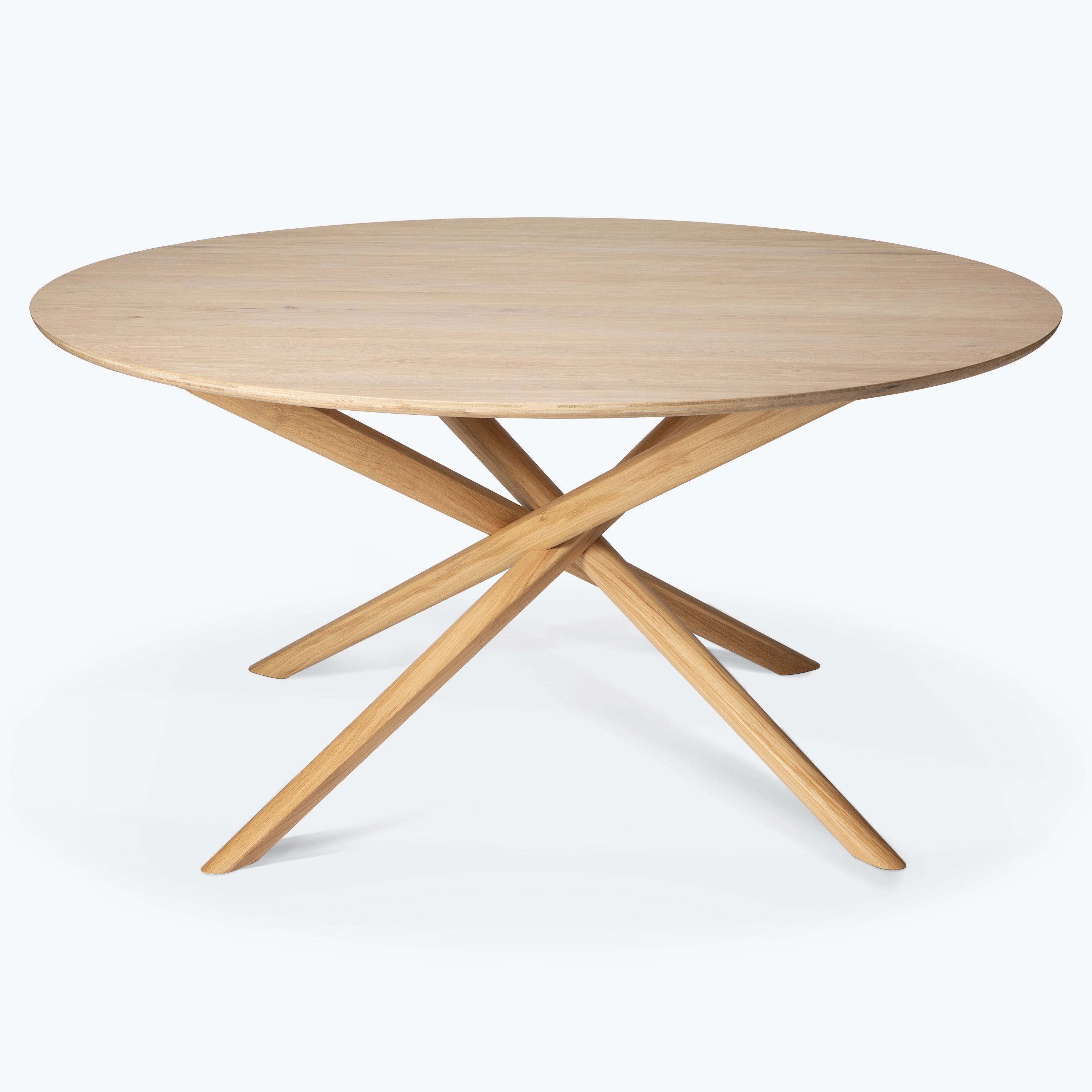 Table de repas Mikado ronde en chêne 150cm - Carré Lumière